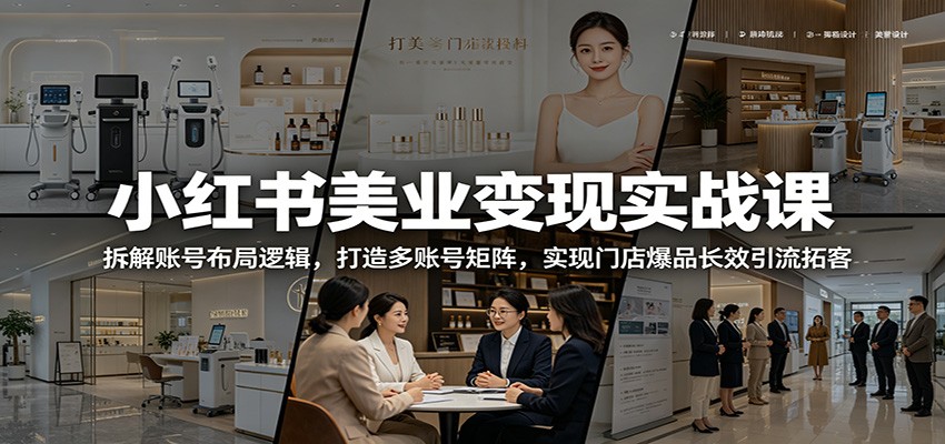 小红书美业变现实战课:拆解账号布局逻辑,打造多账号矩阵,实现门店爆品长效引流拓客-智云网